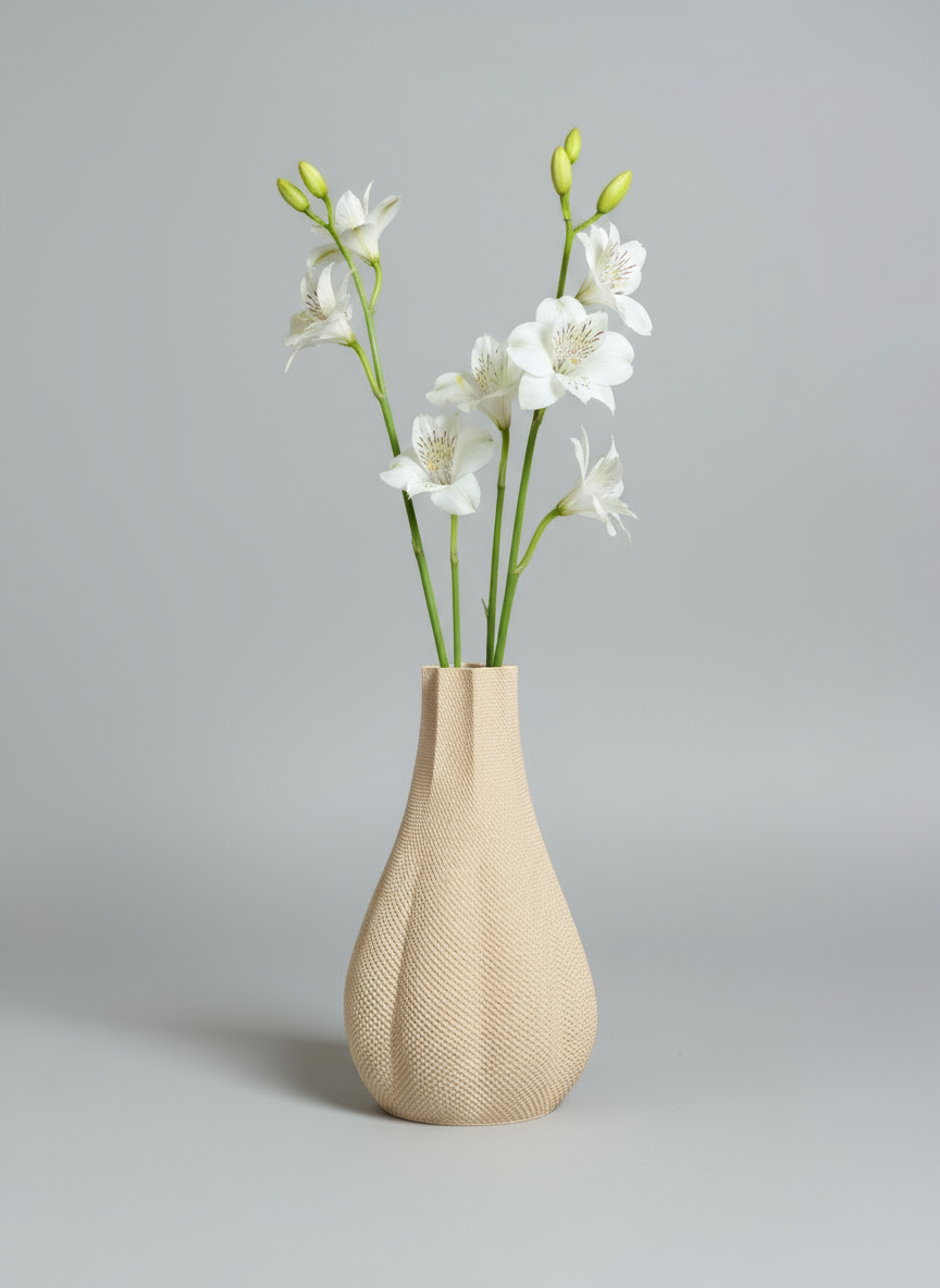 Ripplemesh Vase "Luna" Beige
