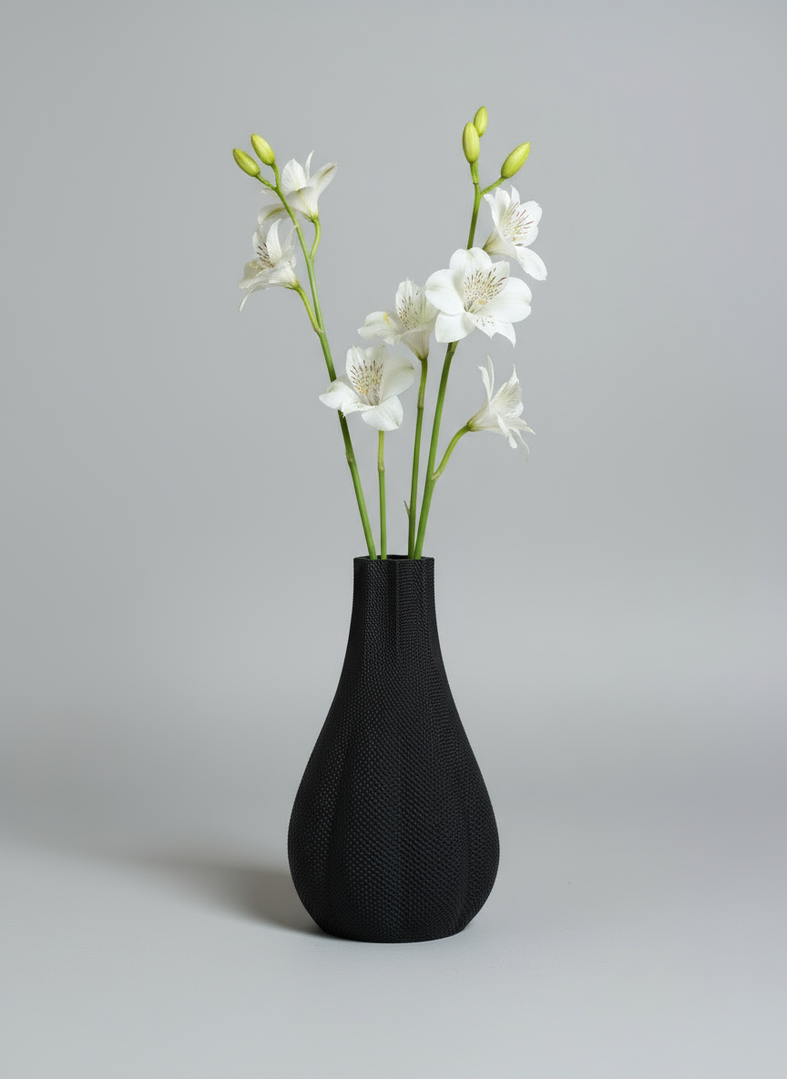 Ripplemesh Vase "Luna" Black