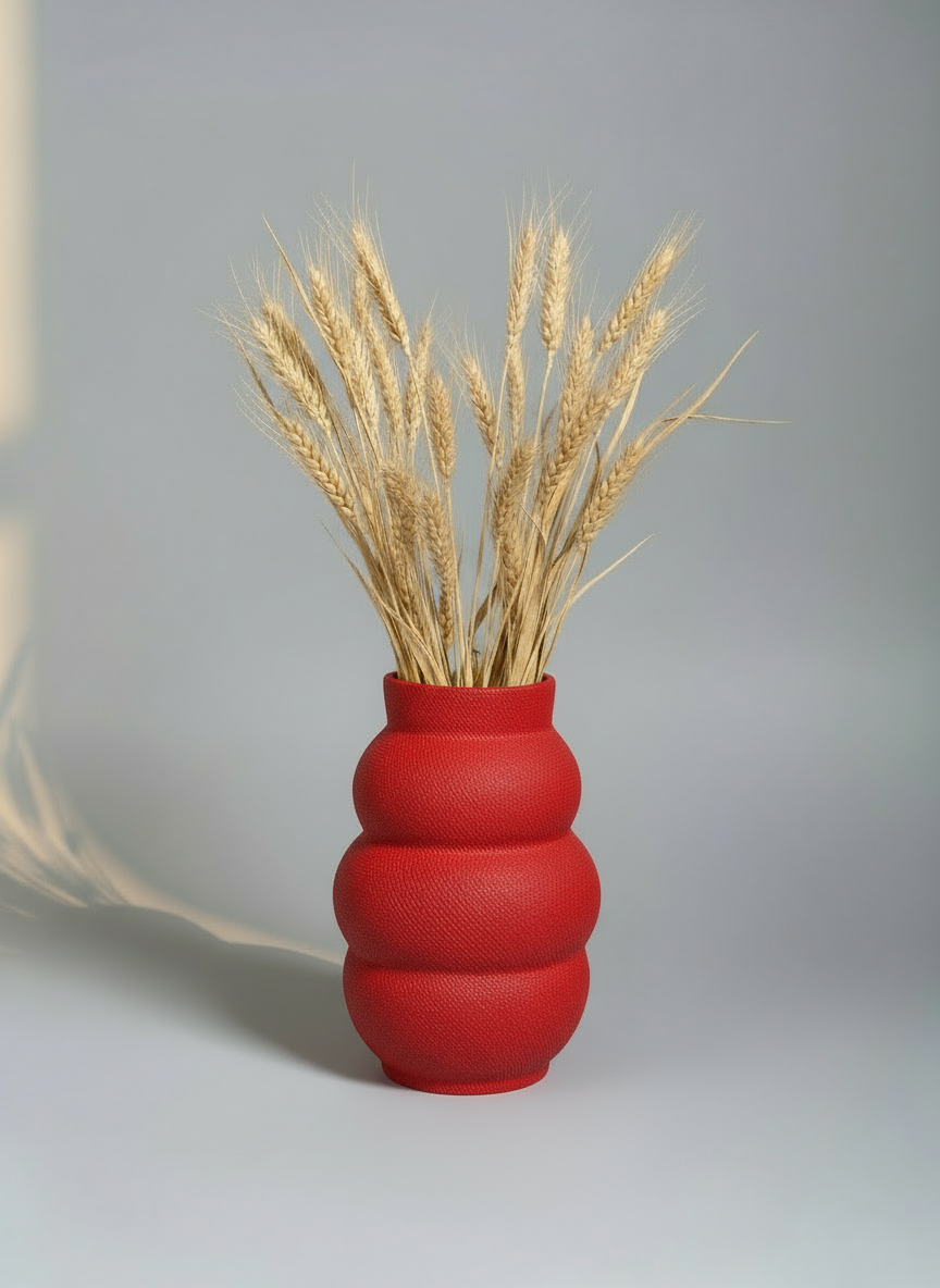 Raster Vase "Rolo" Maroon Red