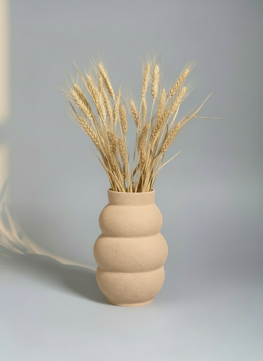 Raster Vase "Rolo" Beige