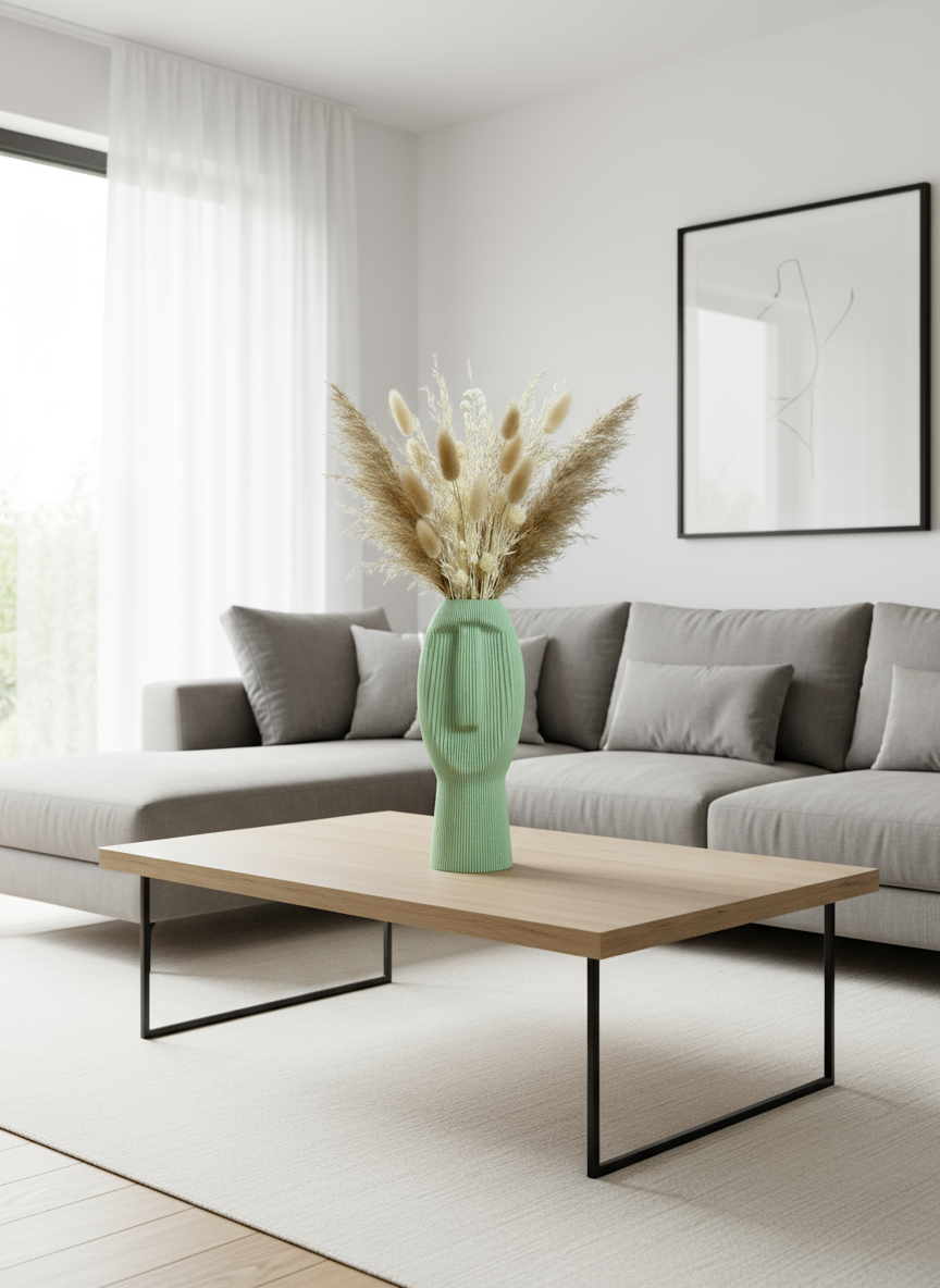 3D Printed Vases Decor Lamp Art - Sculpture "Silent Dude"