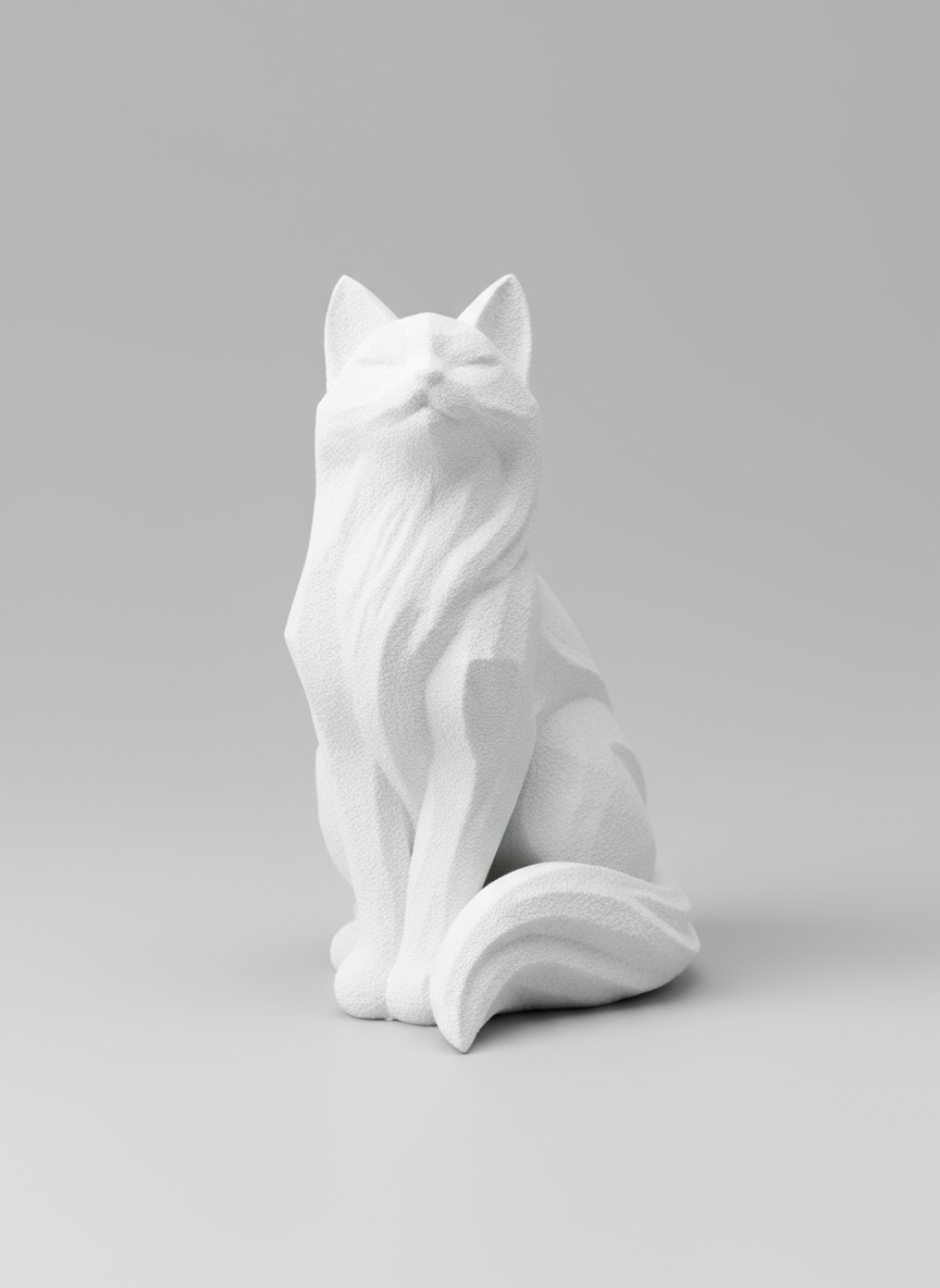 Sculpture "Cat Pride" White