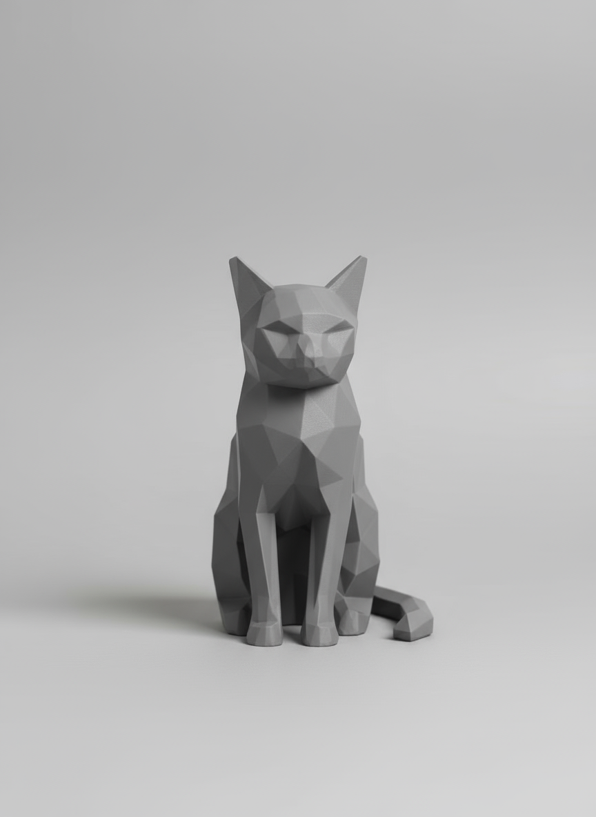 Sculpture "Low Poly Cat"