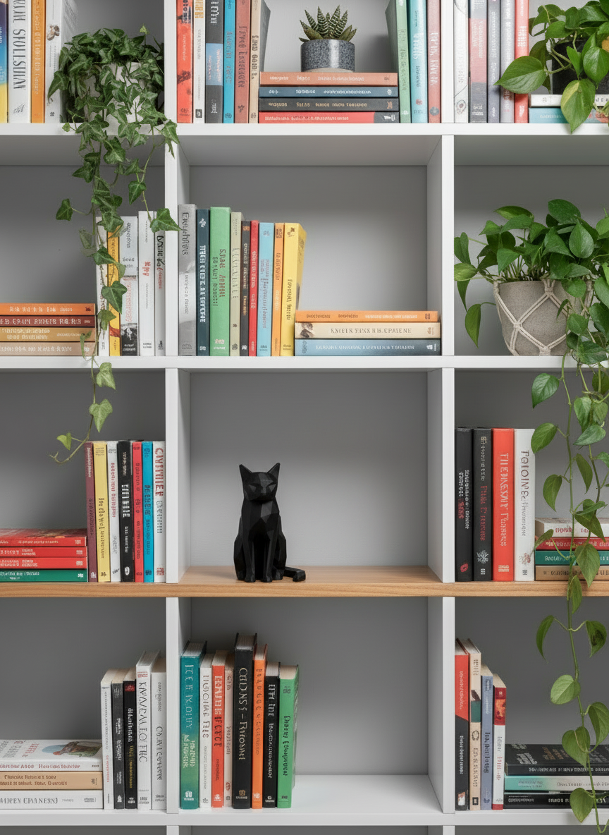 3D Printed Vases Decor Lamp Art - Sculpture "Low Poly Cat"