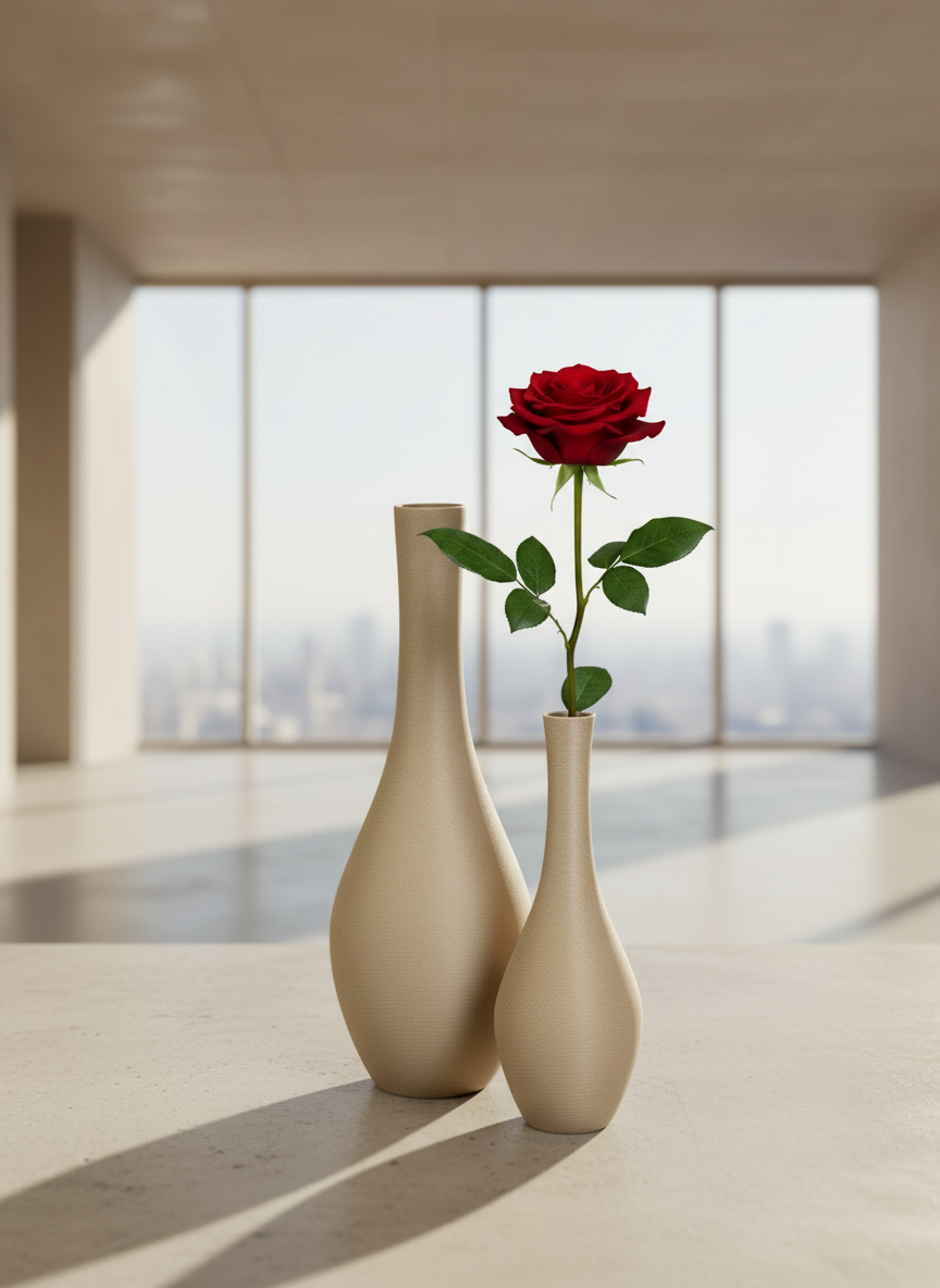 3D Printed Vases Decor Lamp Art - Classic Vase DUO "Swan"