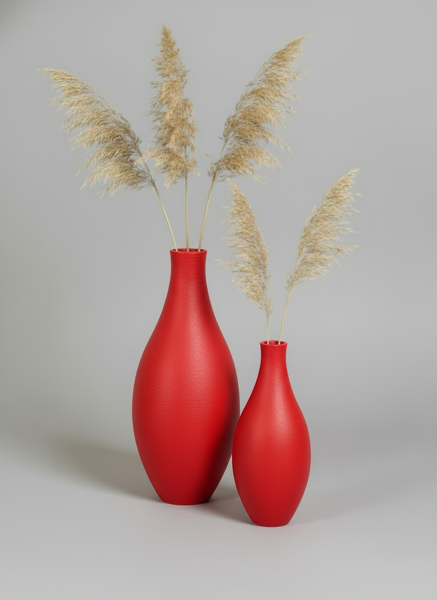 Classic Vase DUO "Penguin" Maroon Red