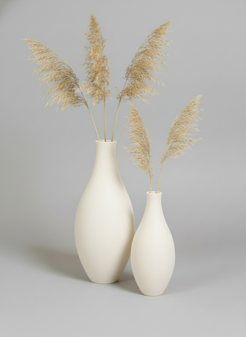 Classic Vase DUO "Penguin" Cream White