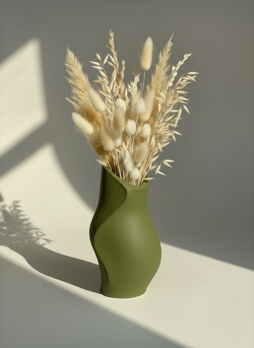 Vase "Modern Flame" Olive Green