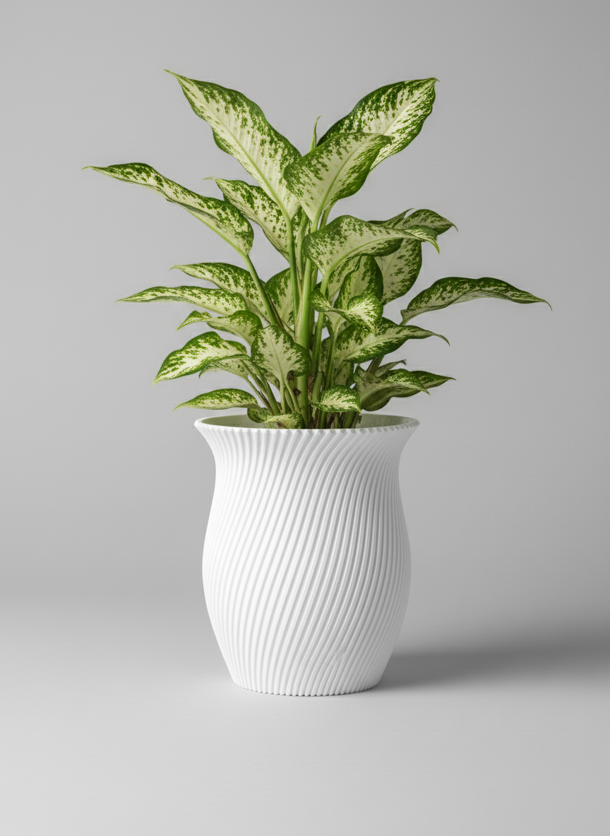 3D Printed Vases Decor Lamp Art - Interior Vase "Alga"