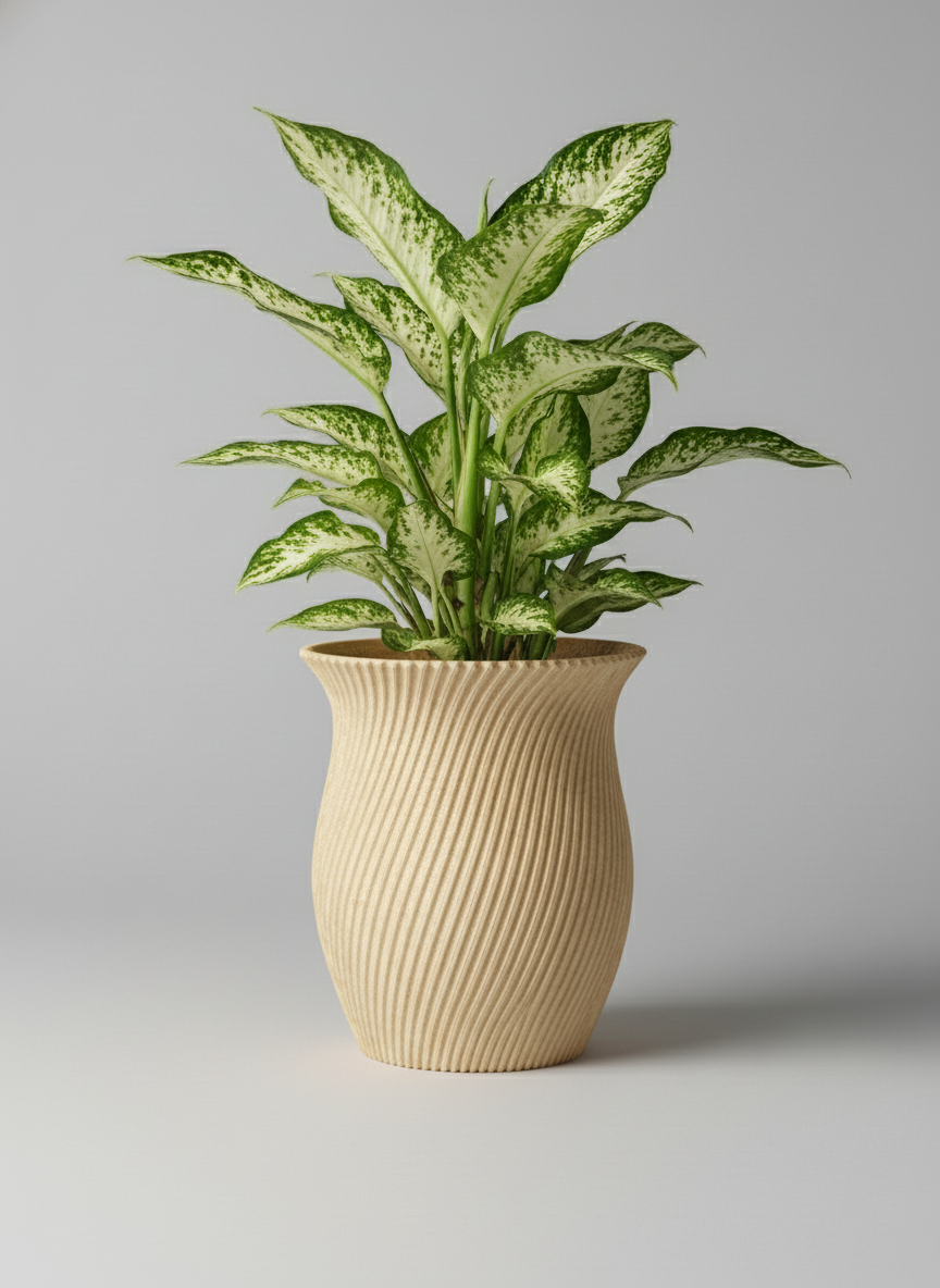 3D Printed Vases Decor Lamp Art - Interior Vase "Alga"