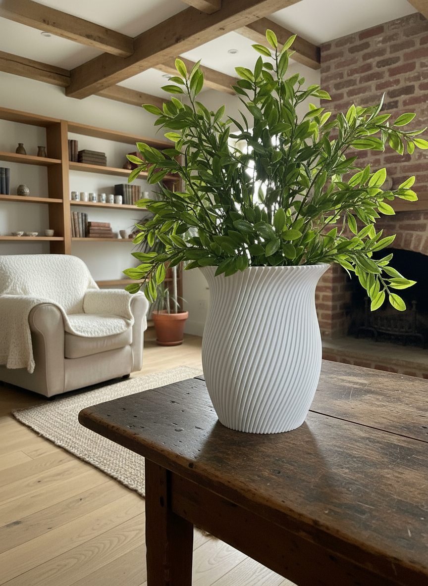 3D Printed Vases Decor Lamp Art - Interior Vase "Alga"