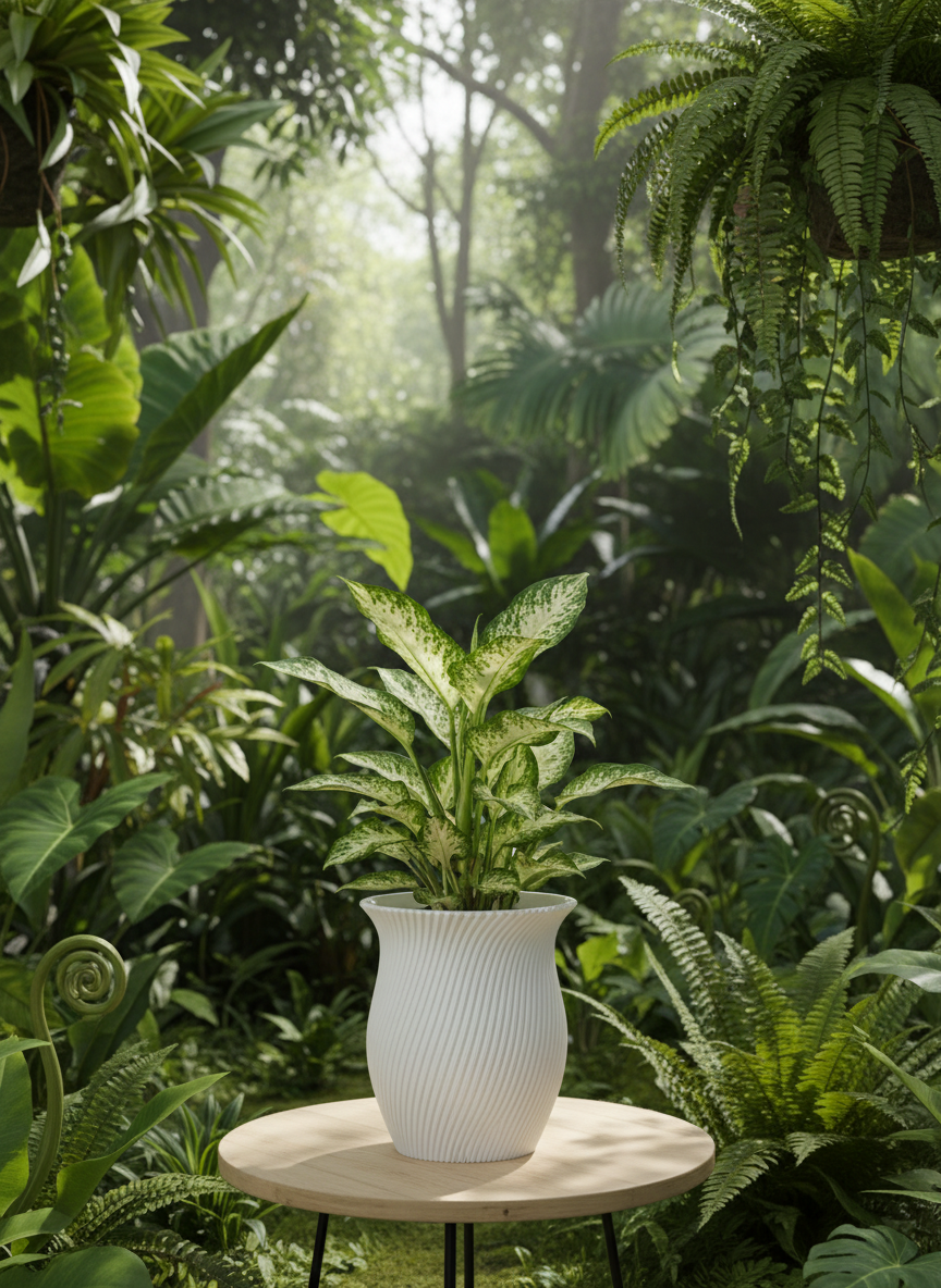 3D Printed Vases Decor Lamp Art - Outdoor Vase "Alga"