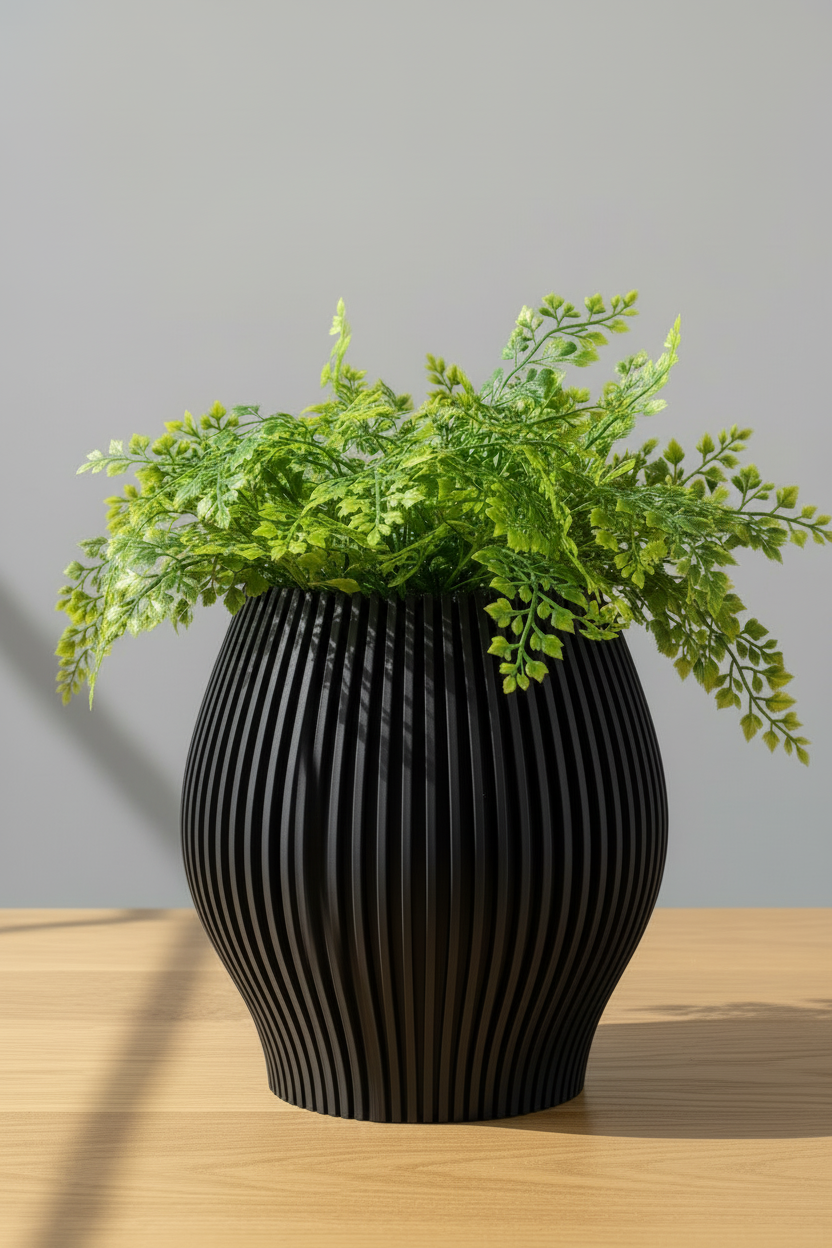 3D Printed Vases Decor Lamp Art - Outdoor Planter "Cognac"