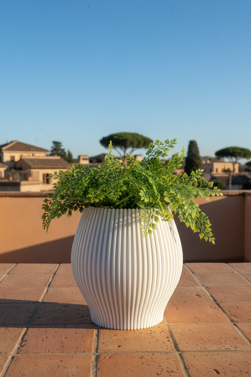 3D Printed Vases Decor Lamp Art - Outdoor Planter "Cognac"