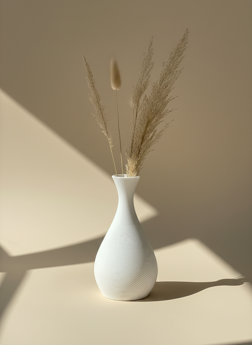 3D Printed Vases Decor Lamp Art - Vase "Mistari"