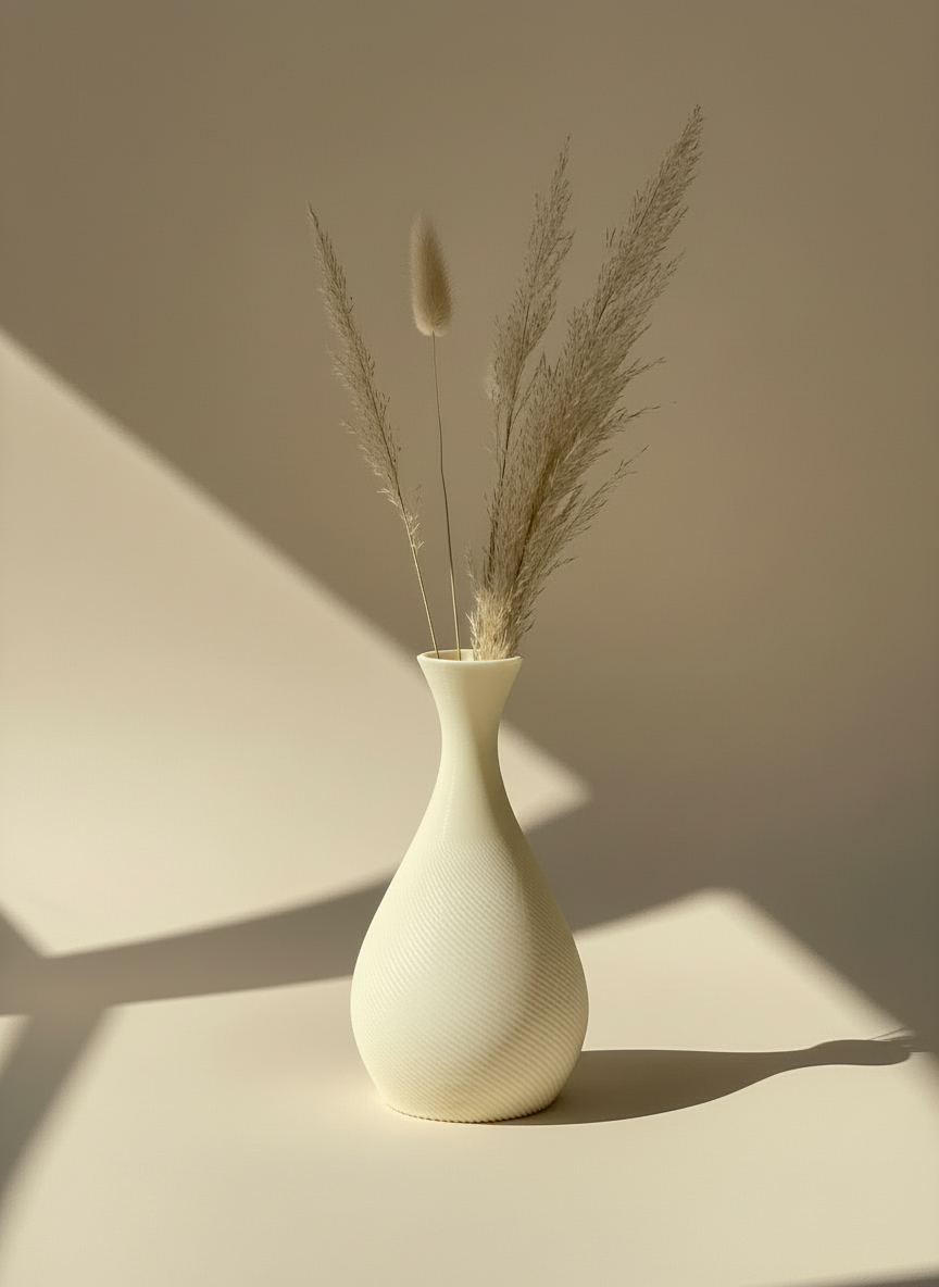 3D Printed Vases Decor Lamp Art - Vase "Mistari"