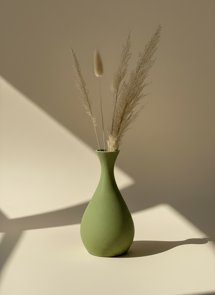 3D Printed Vases Decor Lamp Art - Vase "Mistari"