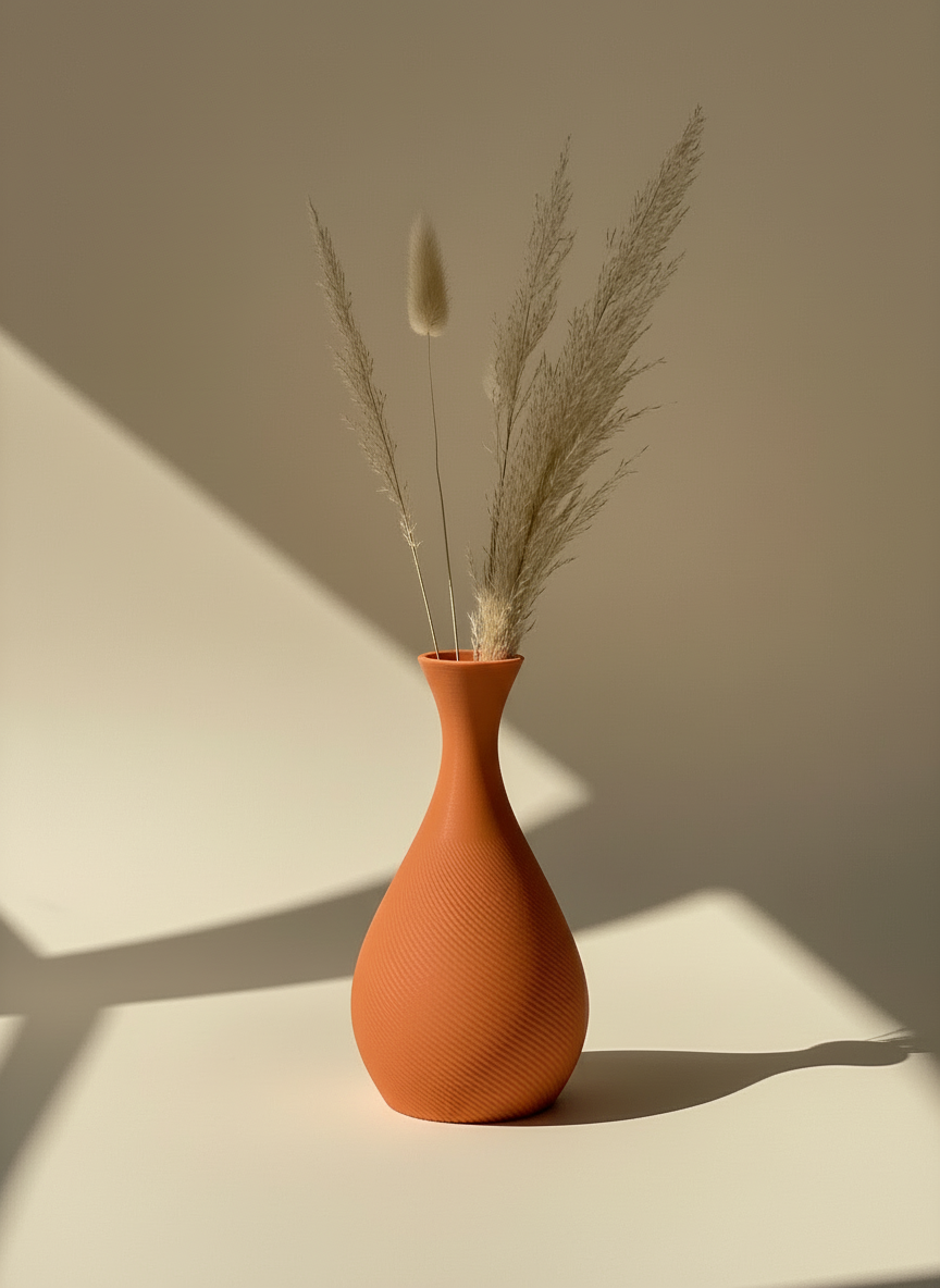 3D Printed Vases Decor Lamp Art - Vase "Mistari"