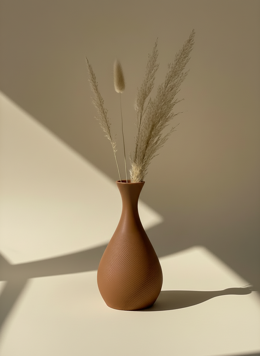 3D Printed Vases Decor Lamp Art - Vase "Mistari"