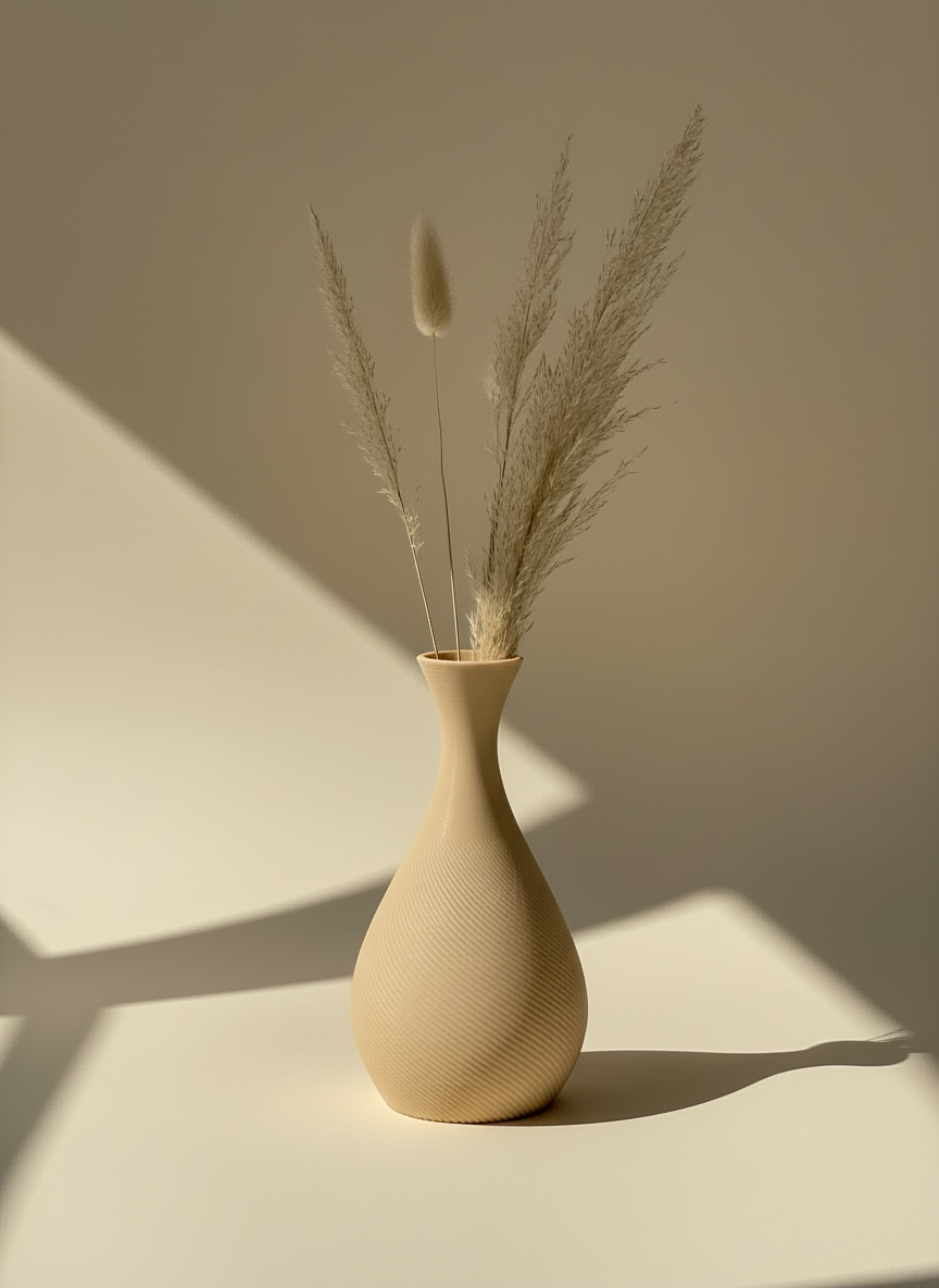 3D Printed Vases Decor Lamp Art - Vase "Mistari"