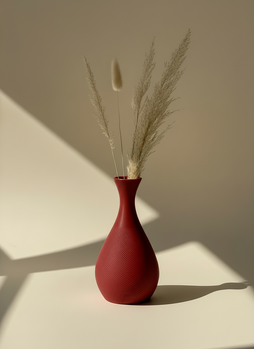 3D Printed Vases Decor Lamp Art - Vase "Mistari"