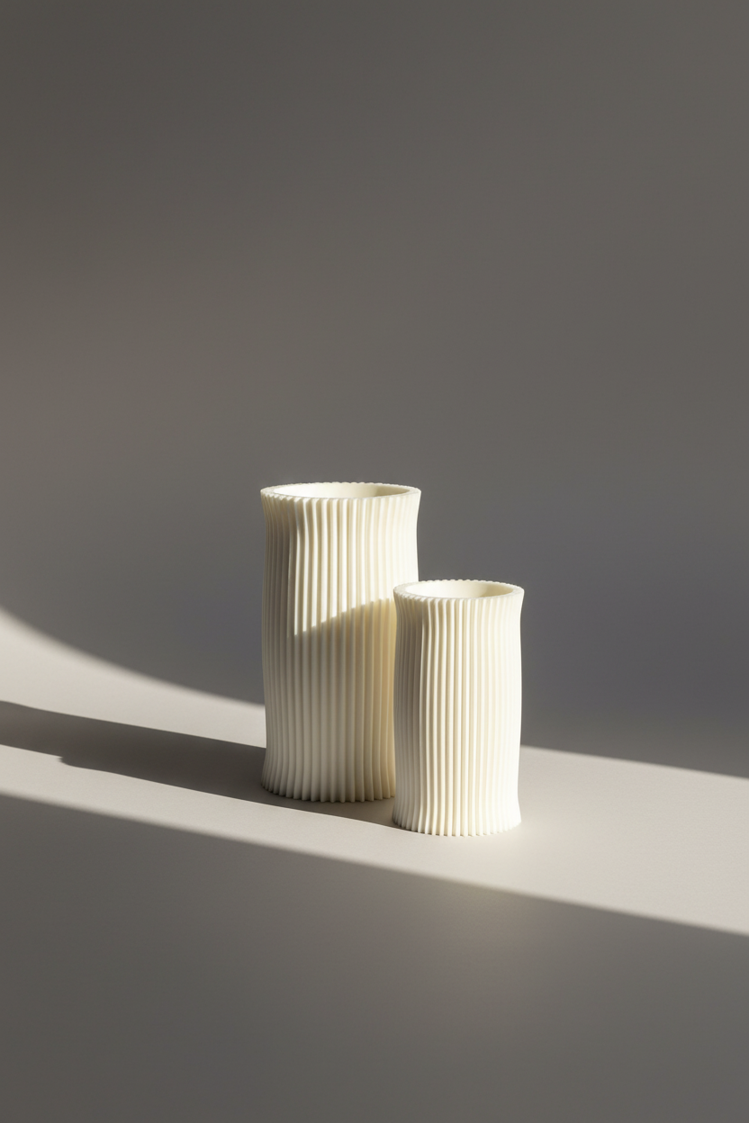 3D Printed Vases Decor Lamp Art - Vase Duo "Mythos"