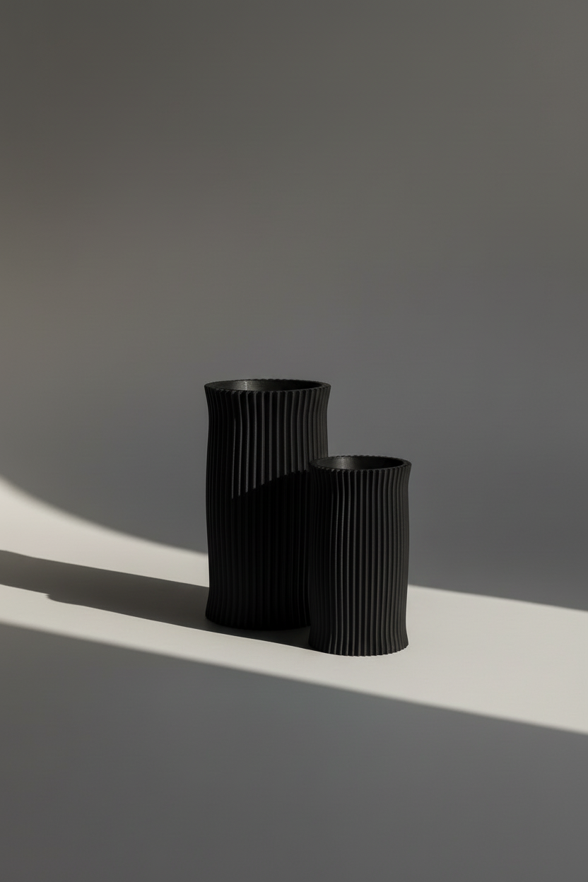 3D Printed Vases Decor Lamp Art - Vase Duo "Mythos"