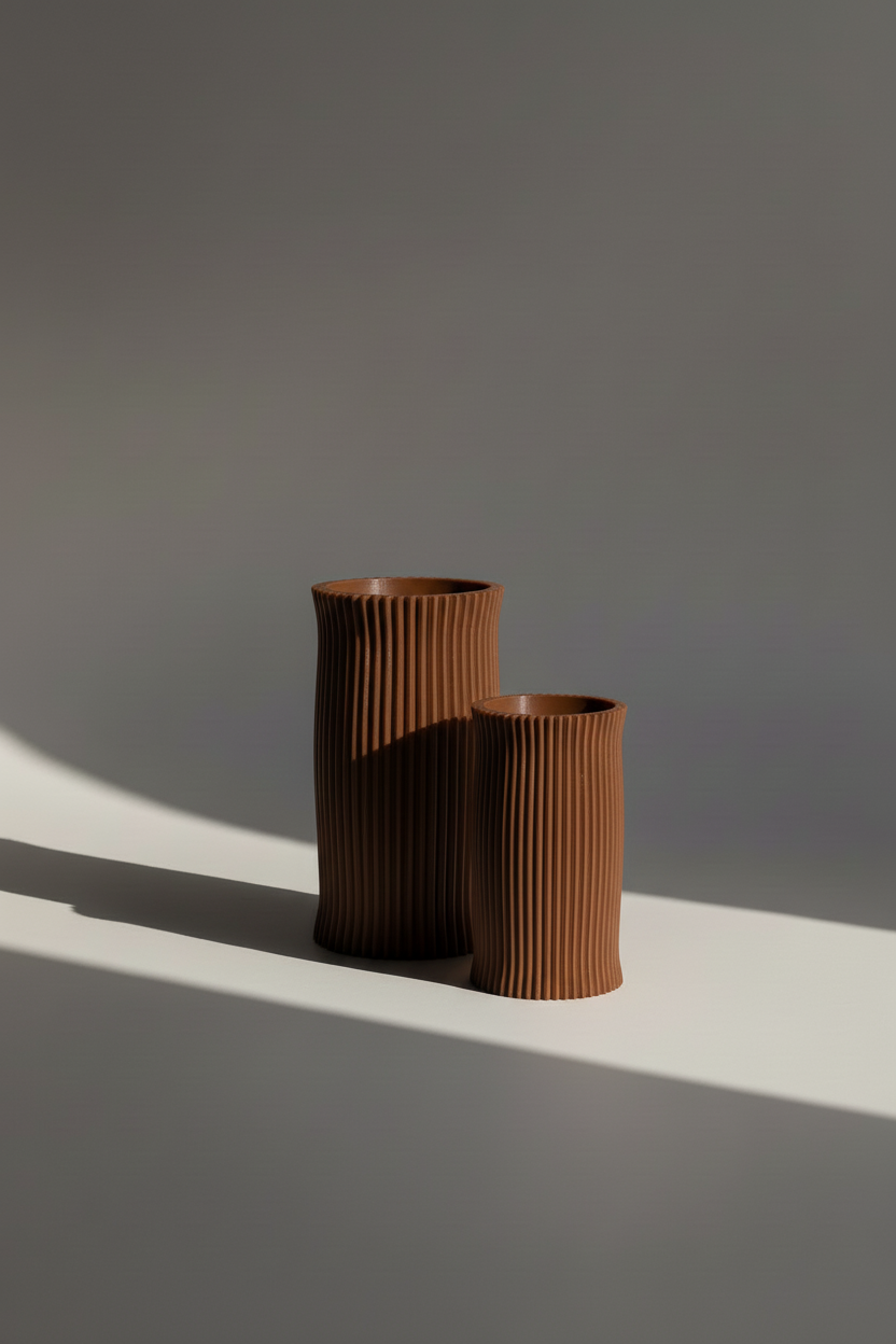 3D Printed Vases Decor Lamp Art - Vase Duo "Mythos"