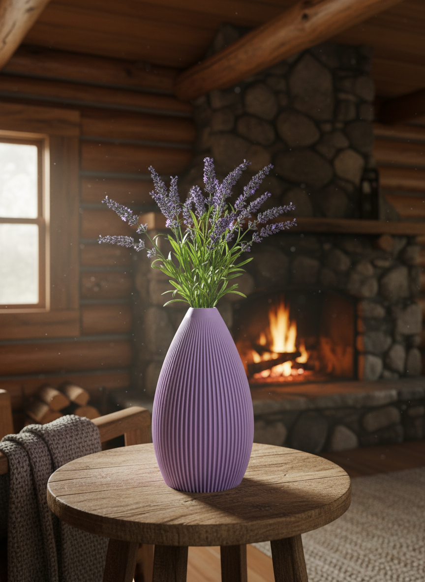 3D Printed Vases Decor Lamp Art - Vase "Obus"