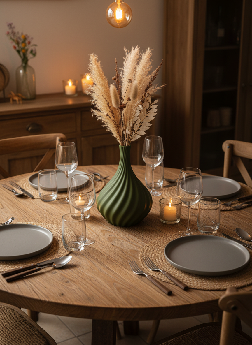 3D Printed Vases Decor Lamp Art - Vase "Oregon"