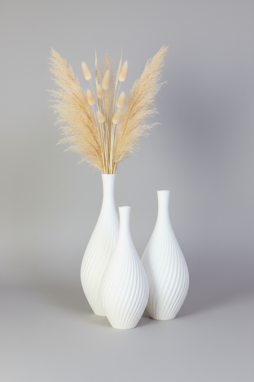 3D Printed Vases Decor Lamp Art - Vase Trio "Quebec"