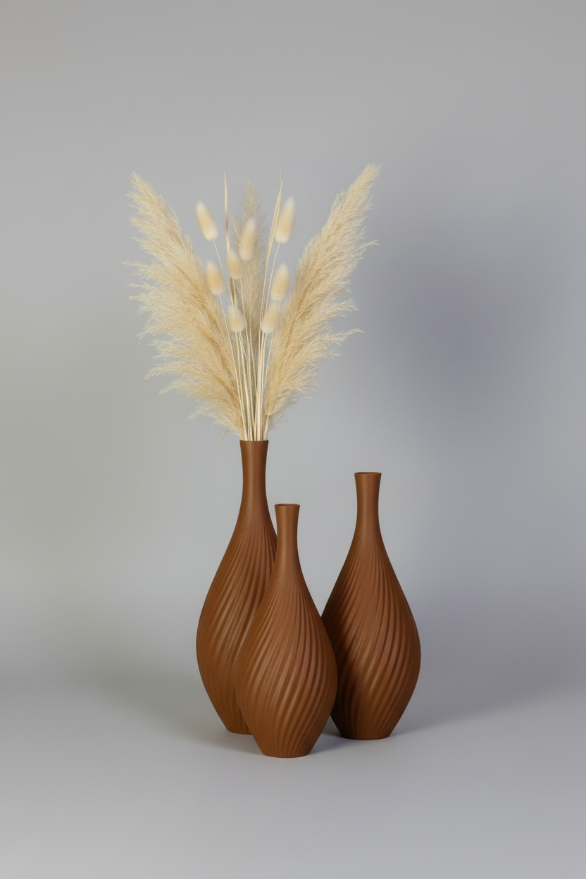 3D Printed Vases Decor Lamp Art - Vase Trio "Quebec"