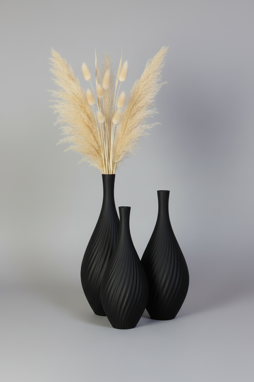 3D Printed Vases Decor Lamp Art - Vase Trio "Quebec"