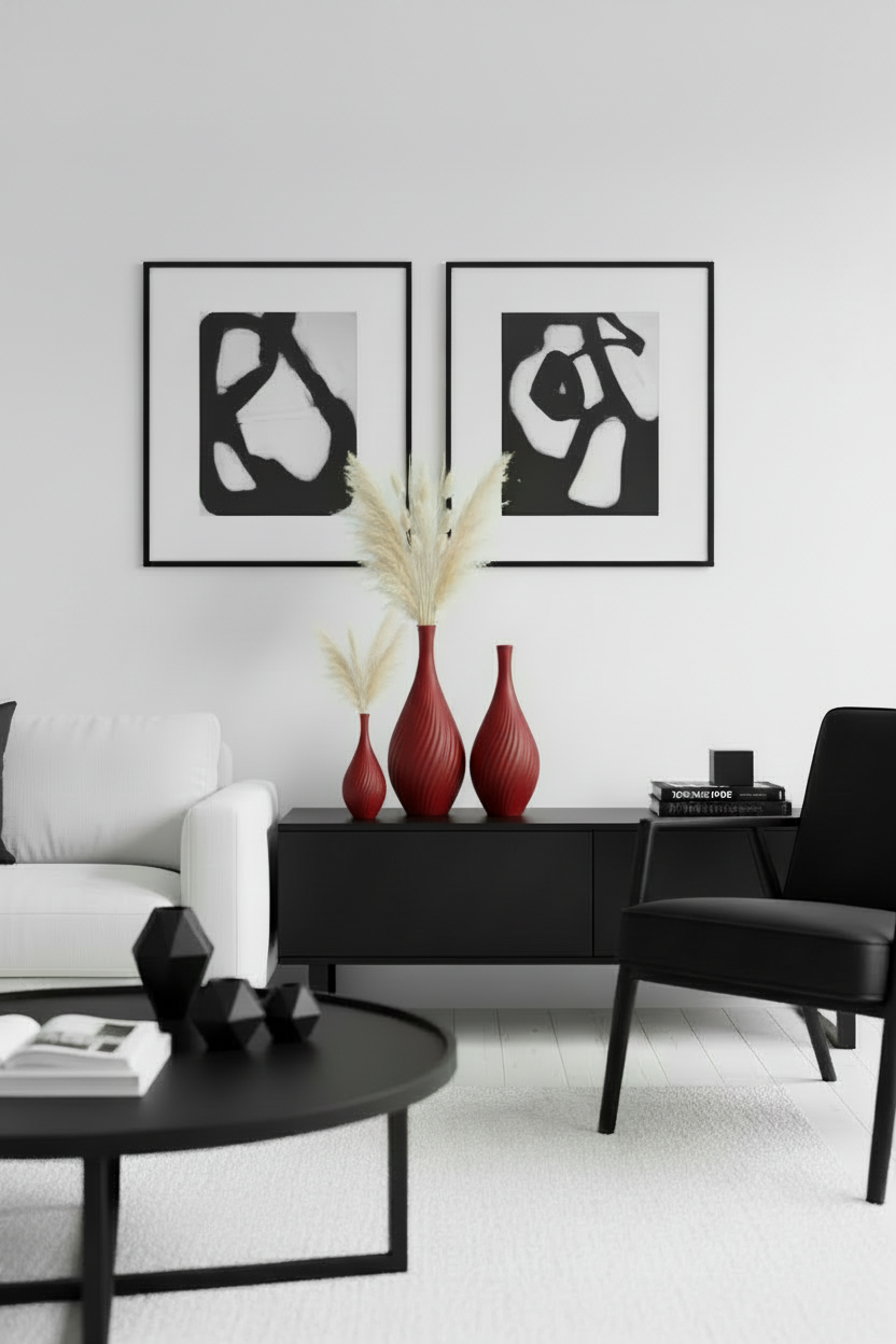 3D Printed Vases Decor Lamp Art - Vase Trio "Quebec"