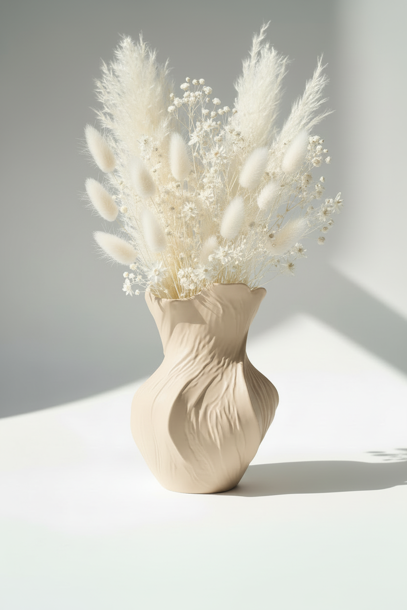 3D Printed Vases Decor Lamp Art - Vase "Ripple Bloom"