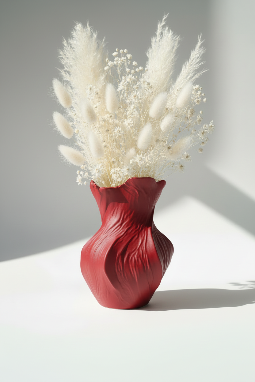 3D Printed Vases Decor Lamp Art - Vase "Ripple Bloom"