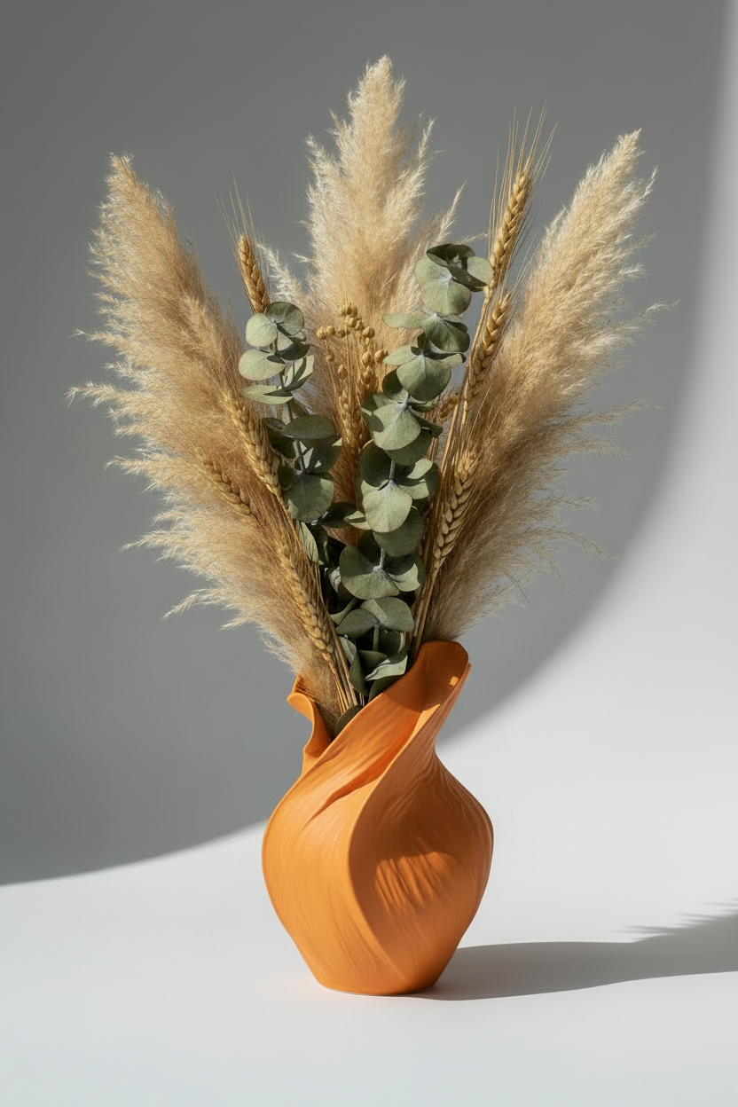 3D Printed Vases Decor Lamp Art - Vase "Ripple Bloom"