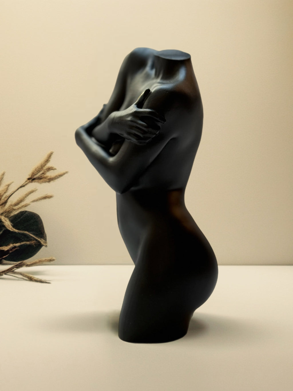HAND PAINTED: Female Nude Sculpture "Shy Girl"