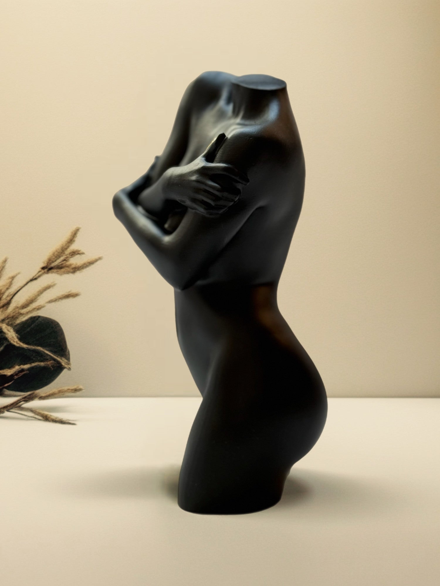 HAND PAINTED: Female Nude Sculpture "Shy Girl"