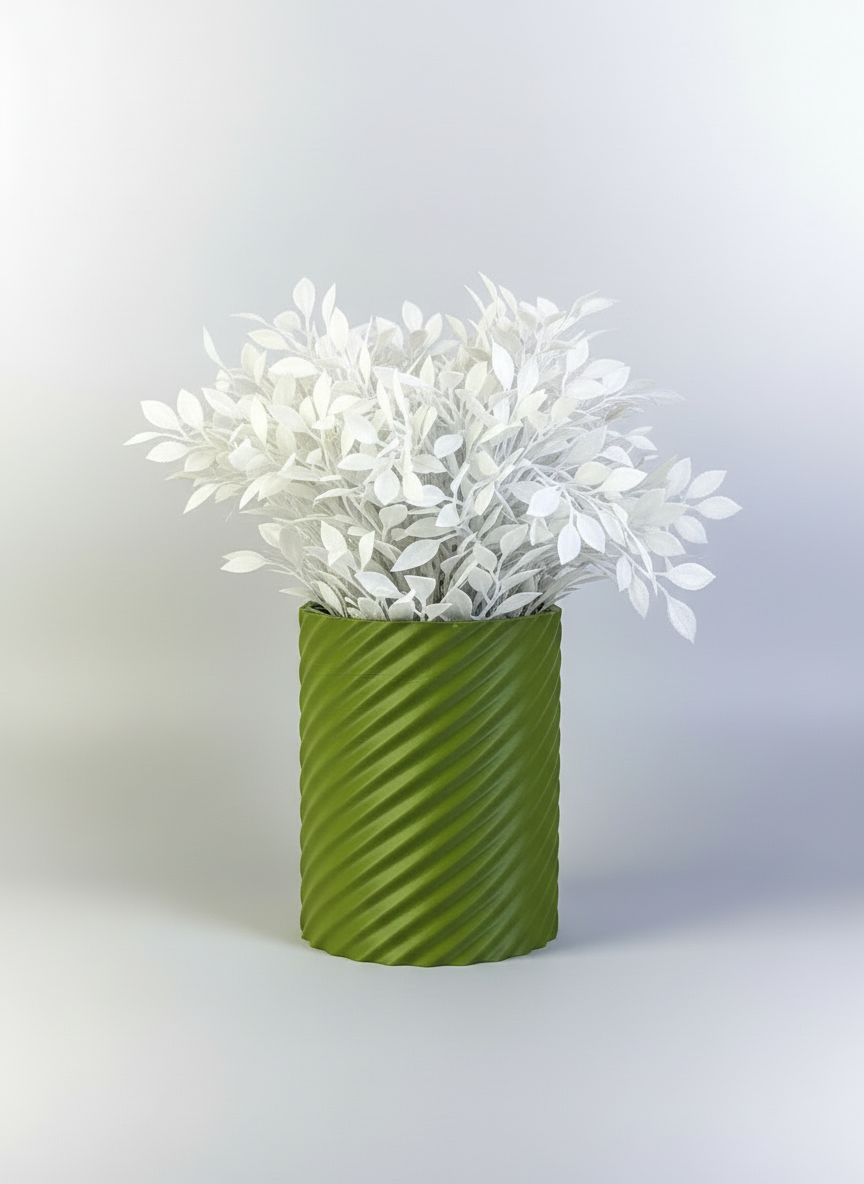 3D Printed Vases Decor Lamp Art - Indoor Vase "Silinda"