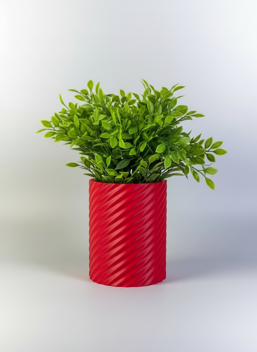 3D Printed Vases Decor Lamp Art - Indoor Vase "Silinda"