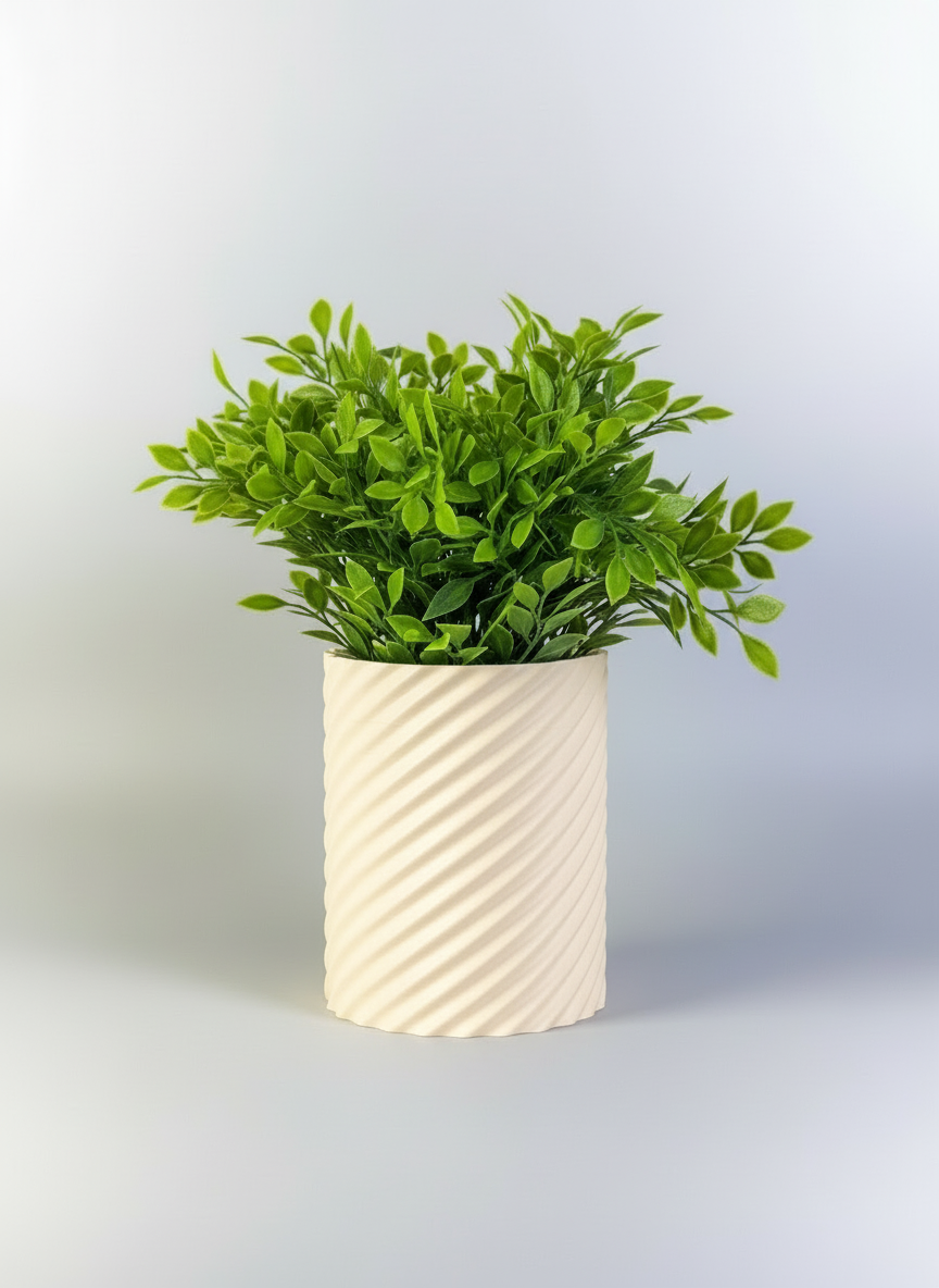 3D Printed Vases Decor Lamp Art - Indoor Vase "Silinda"