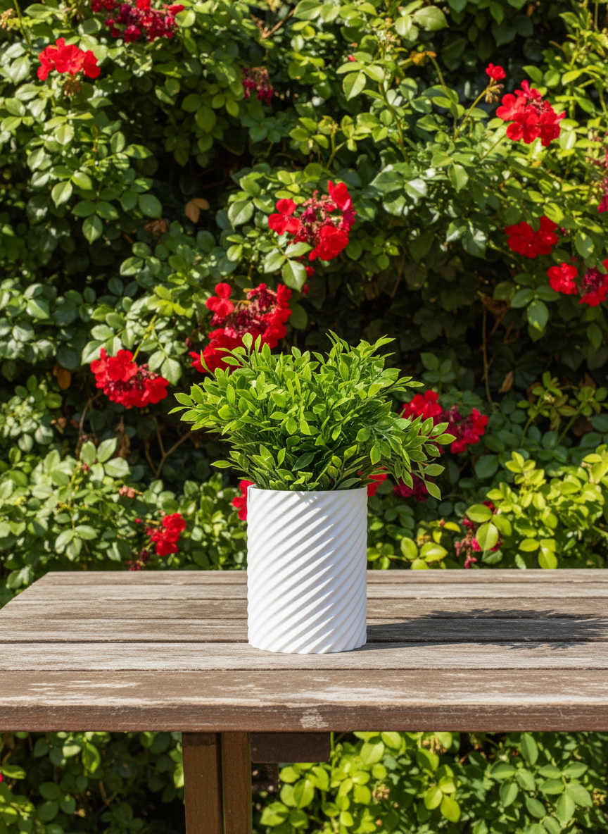 3D Printed Vases Decor Lamp Art - Outdoor Vase "Silinda"