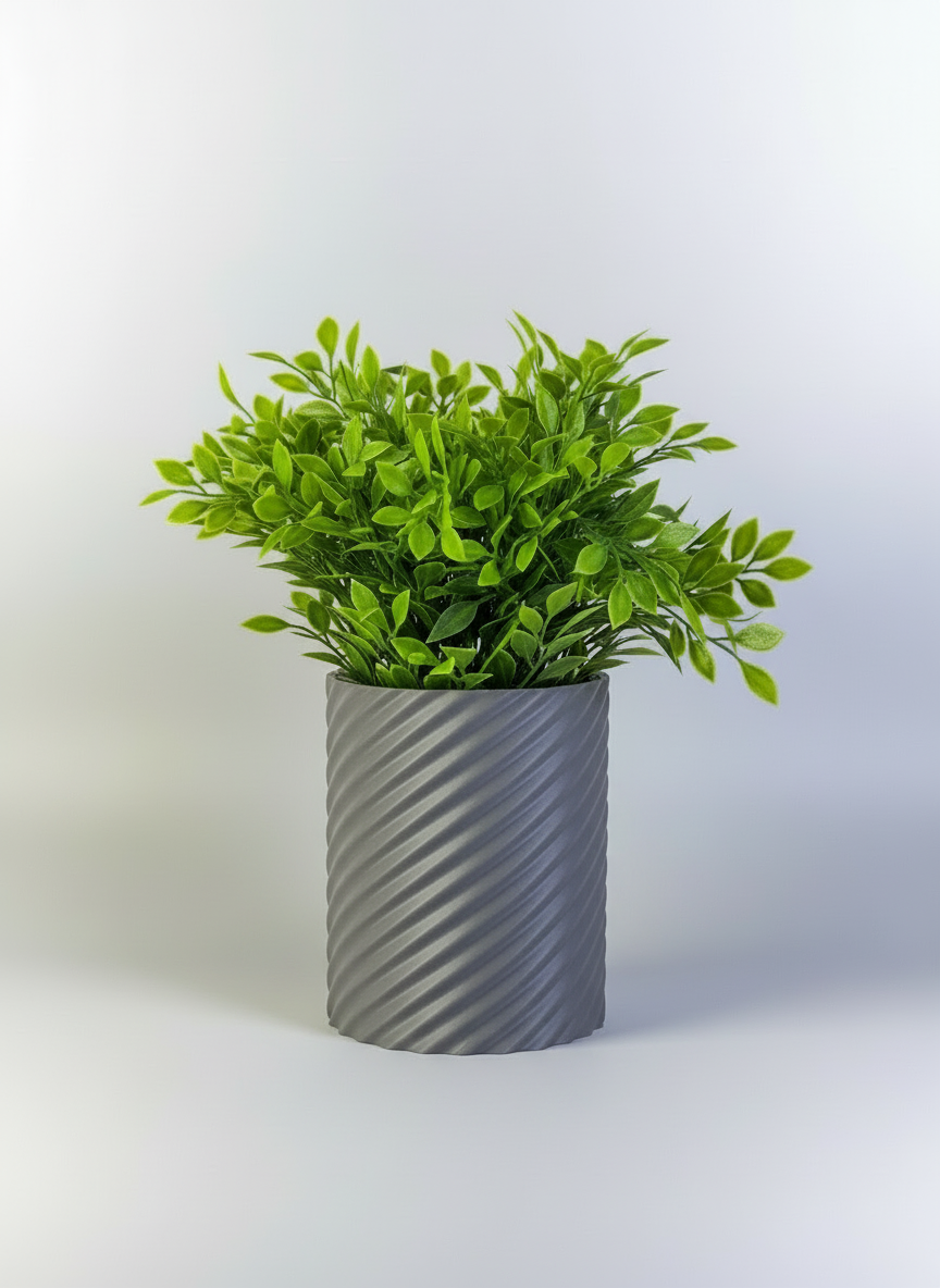 3D Printed Vases Decor Lamp Art - Indoor Vase "Silinda"